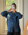 Vintage 90s Ralph Lauren Silk Shirt Teal
