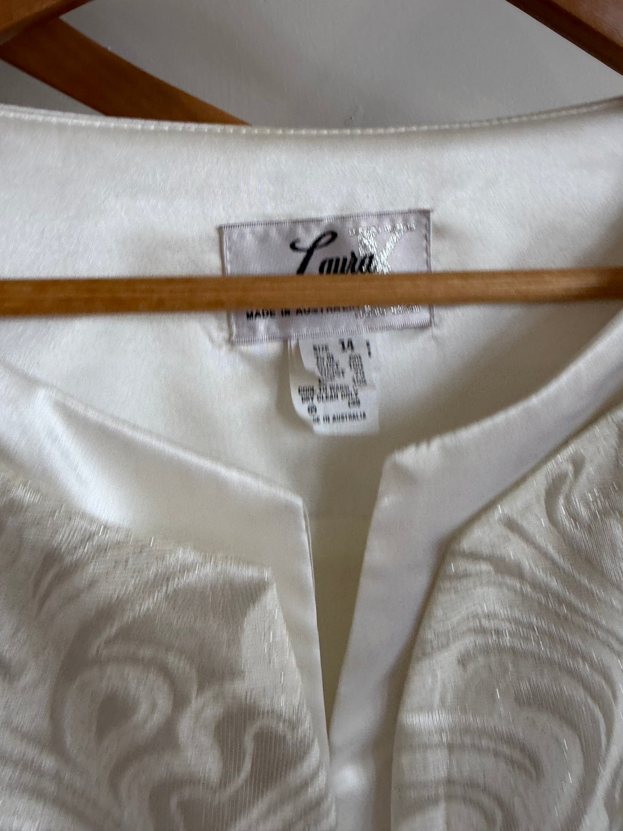 Vintage 90s Jacquard Rhinestone Jacket and Chiffon Bridal Skirt Set