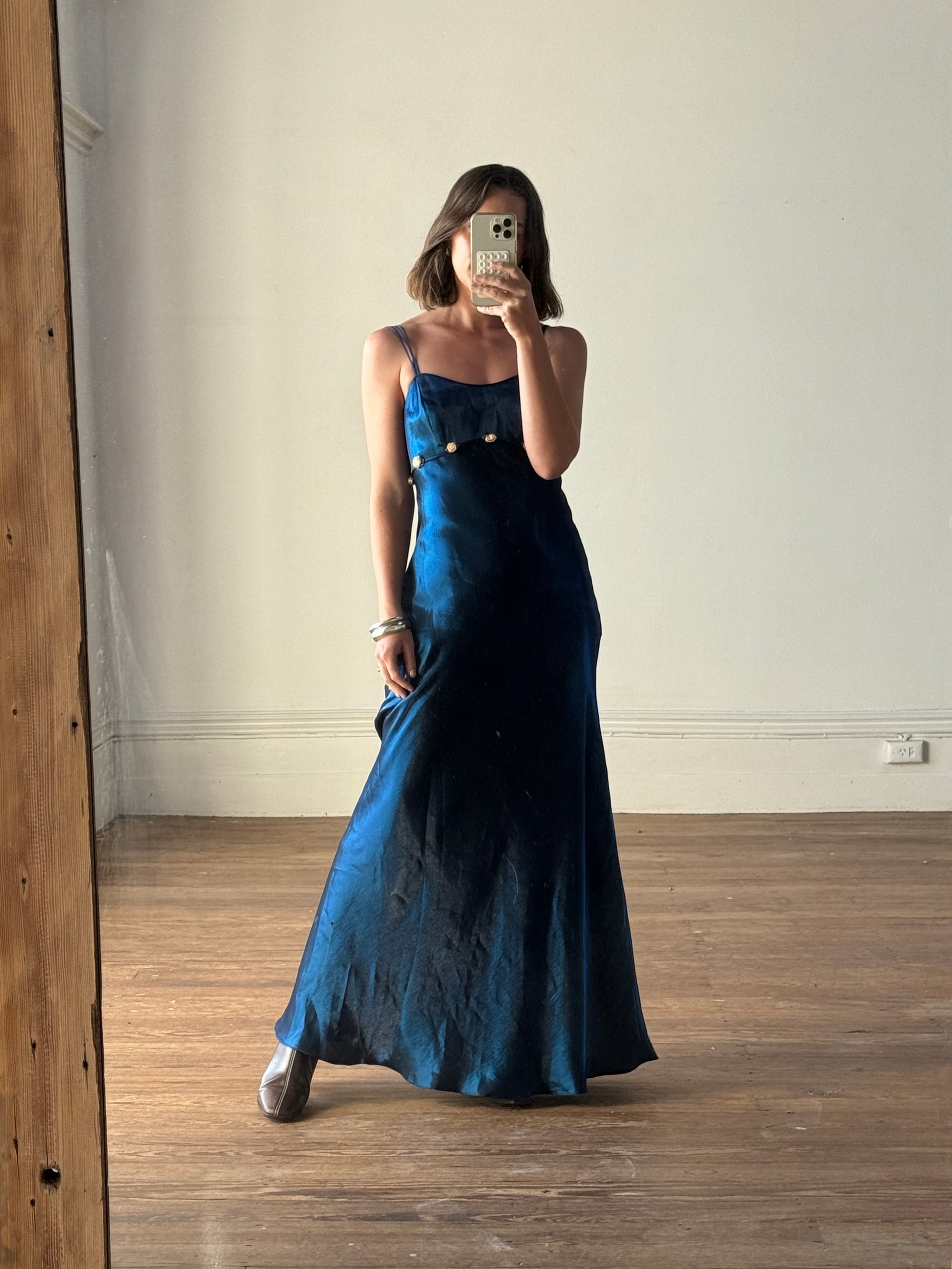 Vintage 90s Midnight Blue Dress With Flowers Call Me The Breeze Vintage 90s Midnight Blue Dress With Flowers Call Me The Breeze