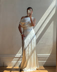 Archival Y2K Satin Cowl Neck Slip gown Ivory