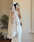 CMTB x Luce Di Luna Repurposed Vintage 60s Lace and Crochet Scalloped Veil