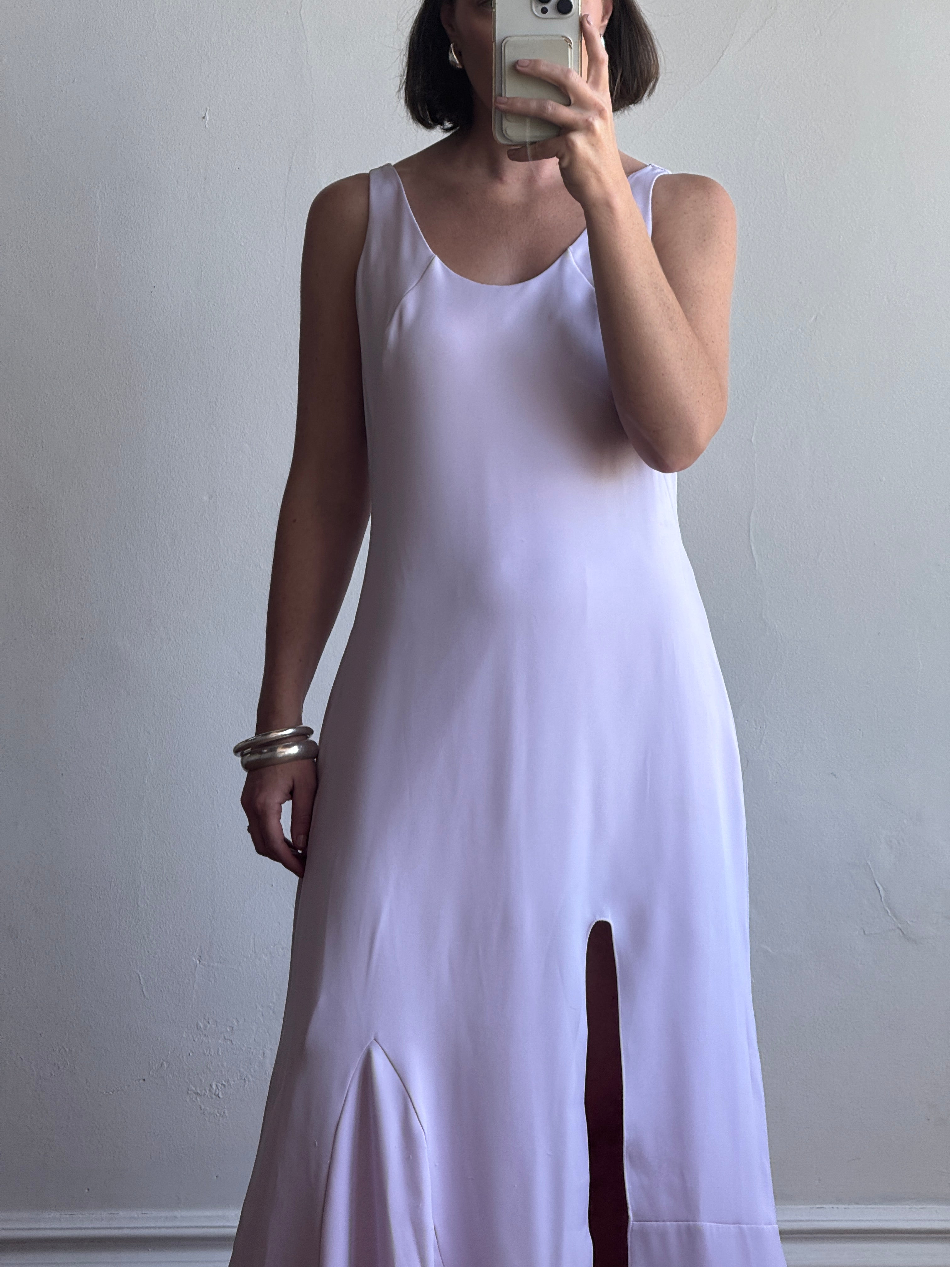Vintage Y2K Halston Heritage Lilac Slip Dress