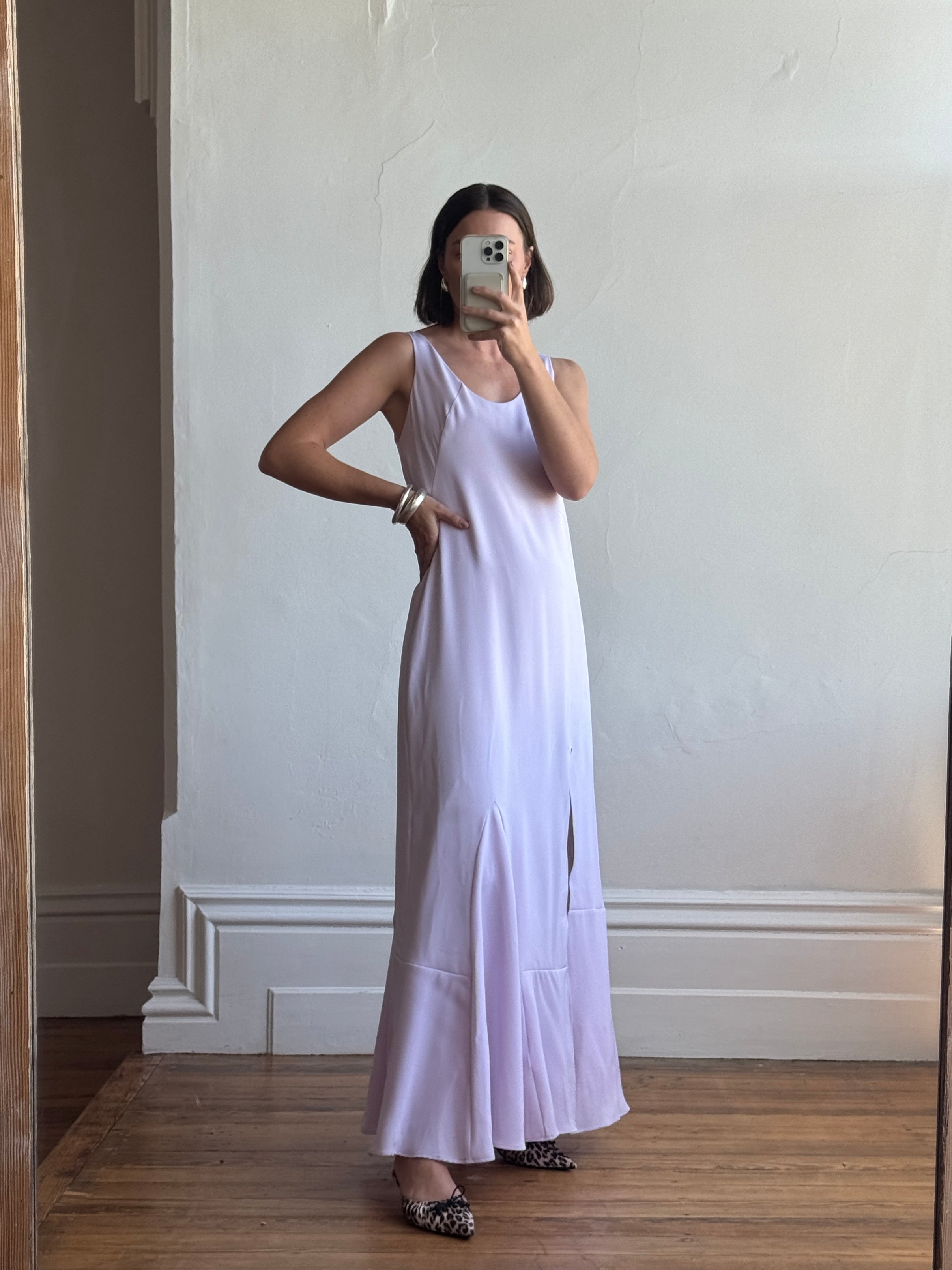 Vintage Y2K Halston Heritage Lilac Slip Dress