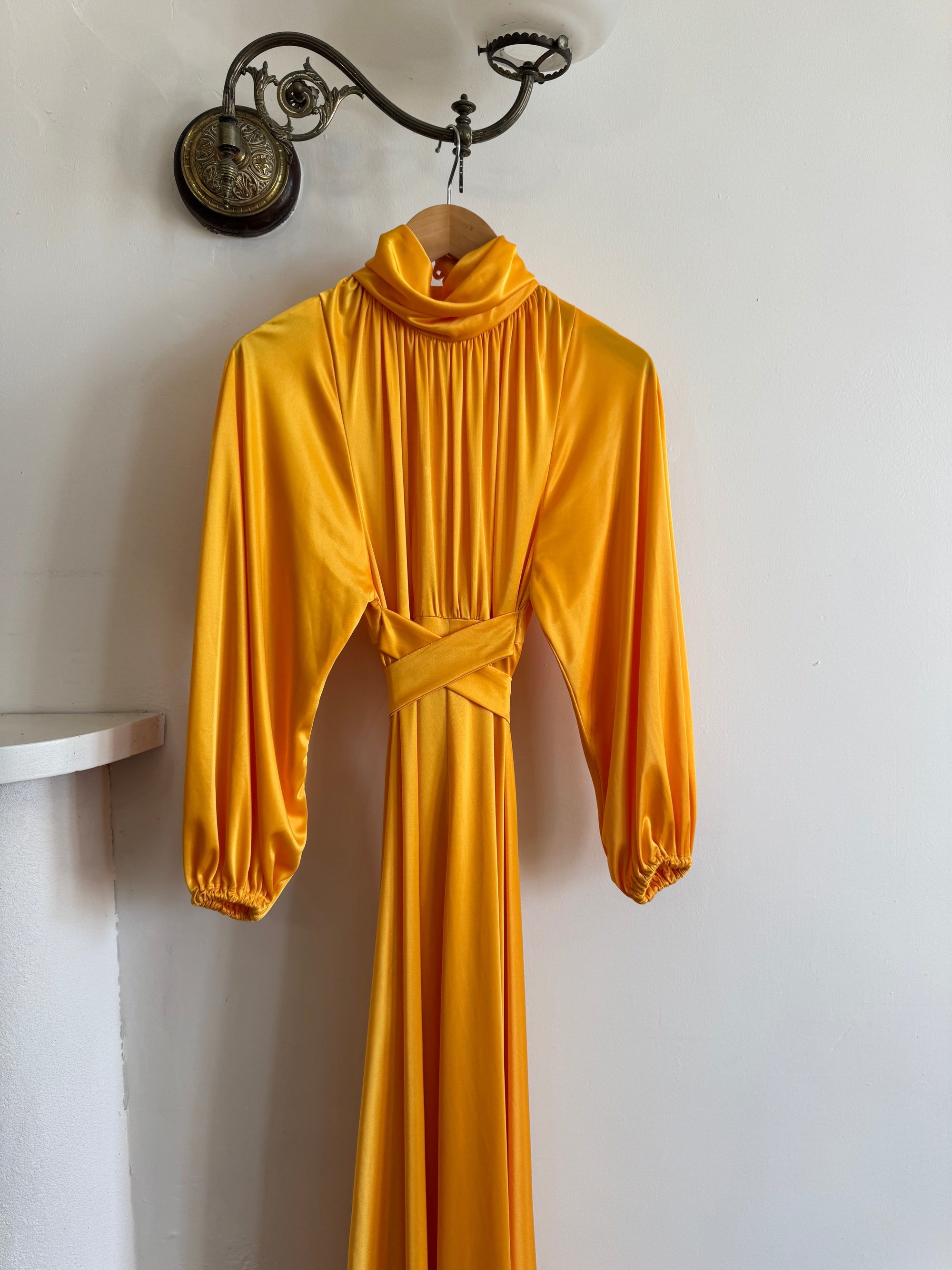 Vintage 70s Marigold Swing Maxi Dress