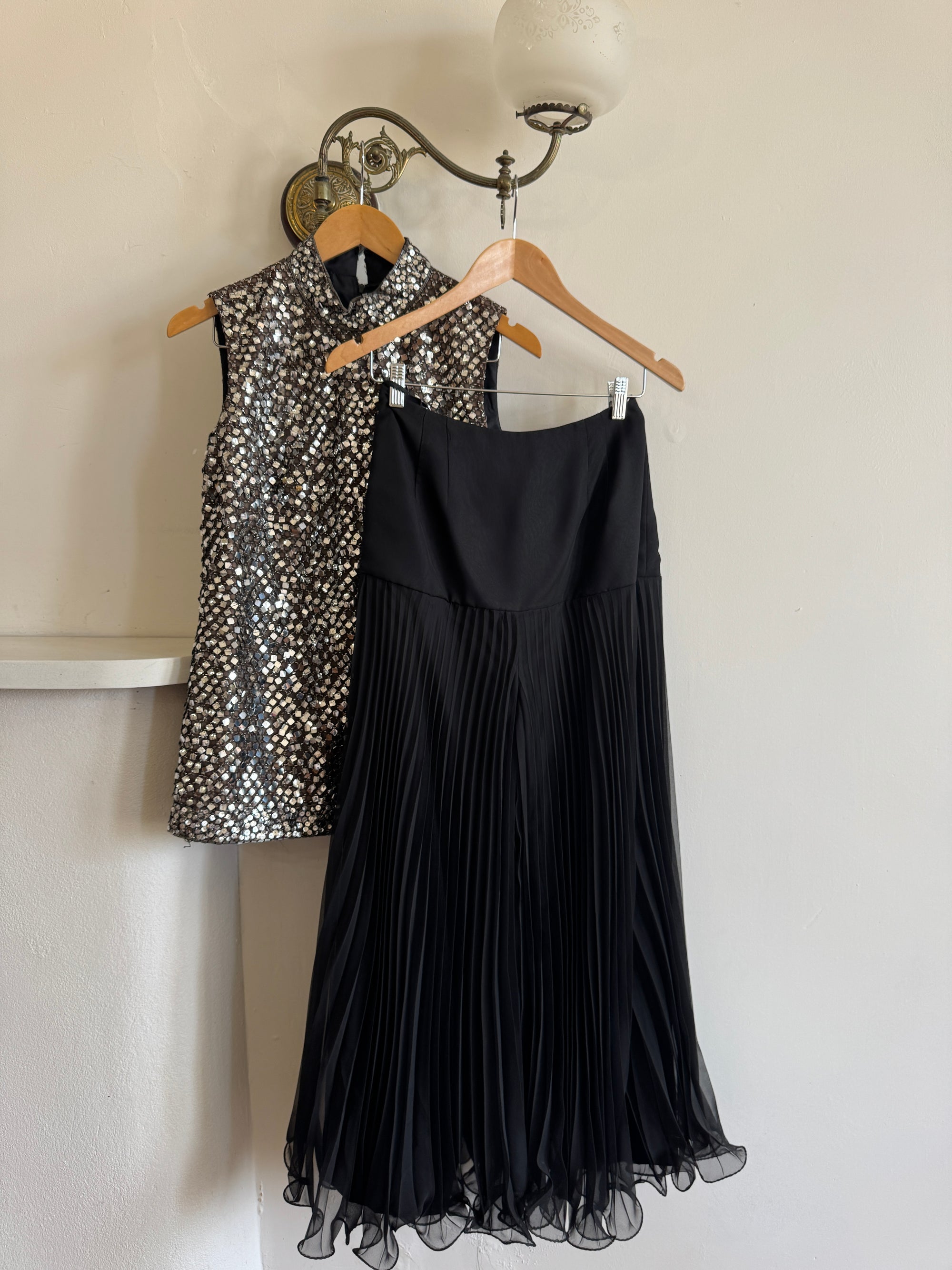 Vintage 60s Rare Embellished Tunic and Fluted Pant Set