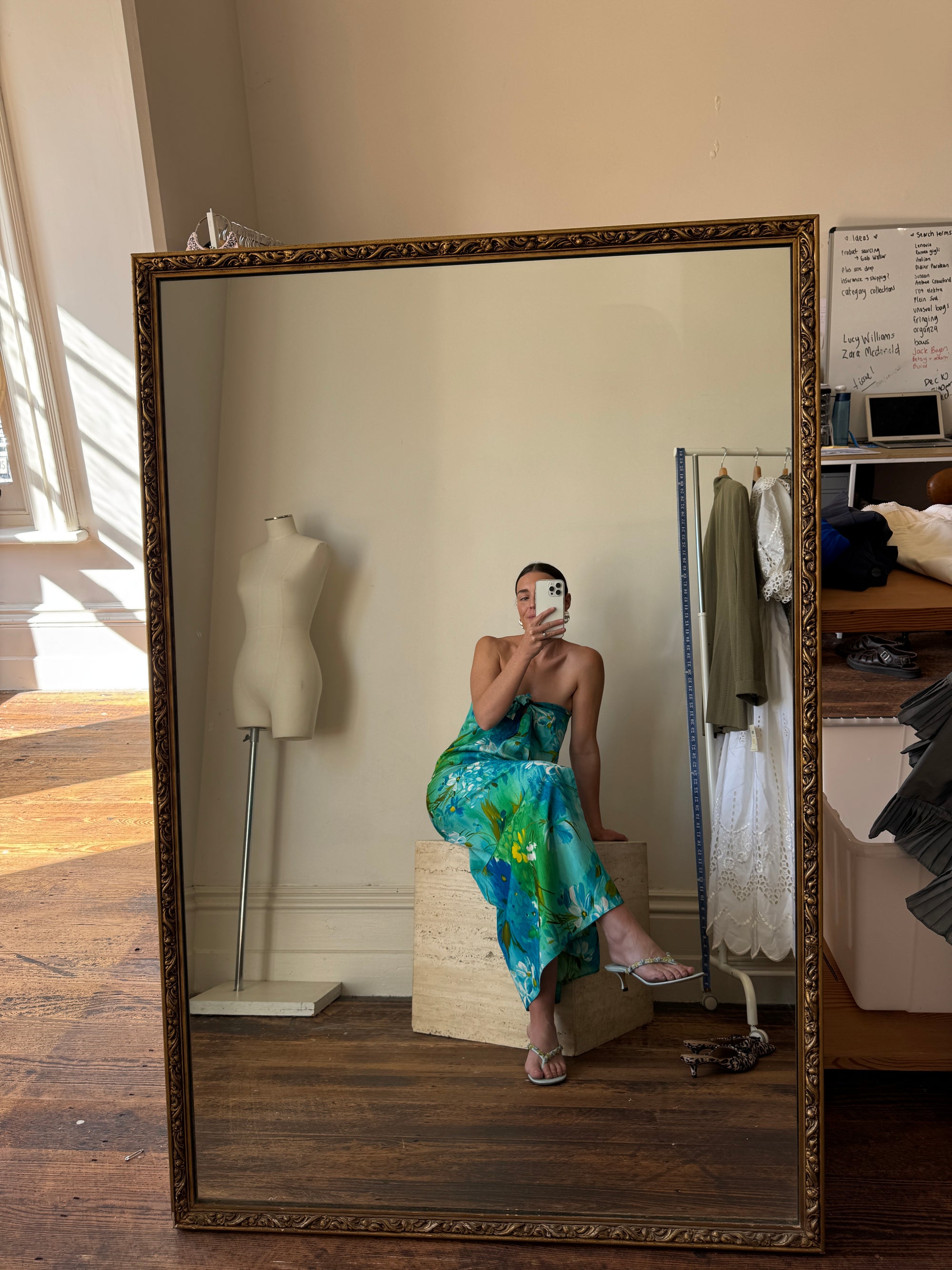 Vintage 70s Hawaiian Sarong Dress Watercolour Floral