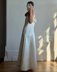 Vintage 90s Satin Rope Embroidered Slip Wedding Dress