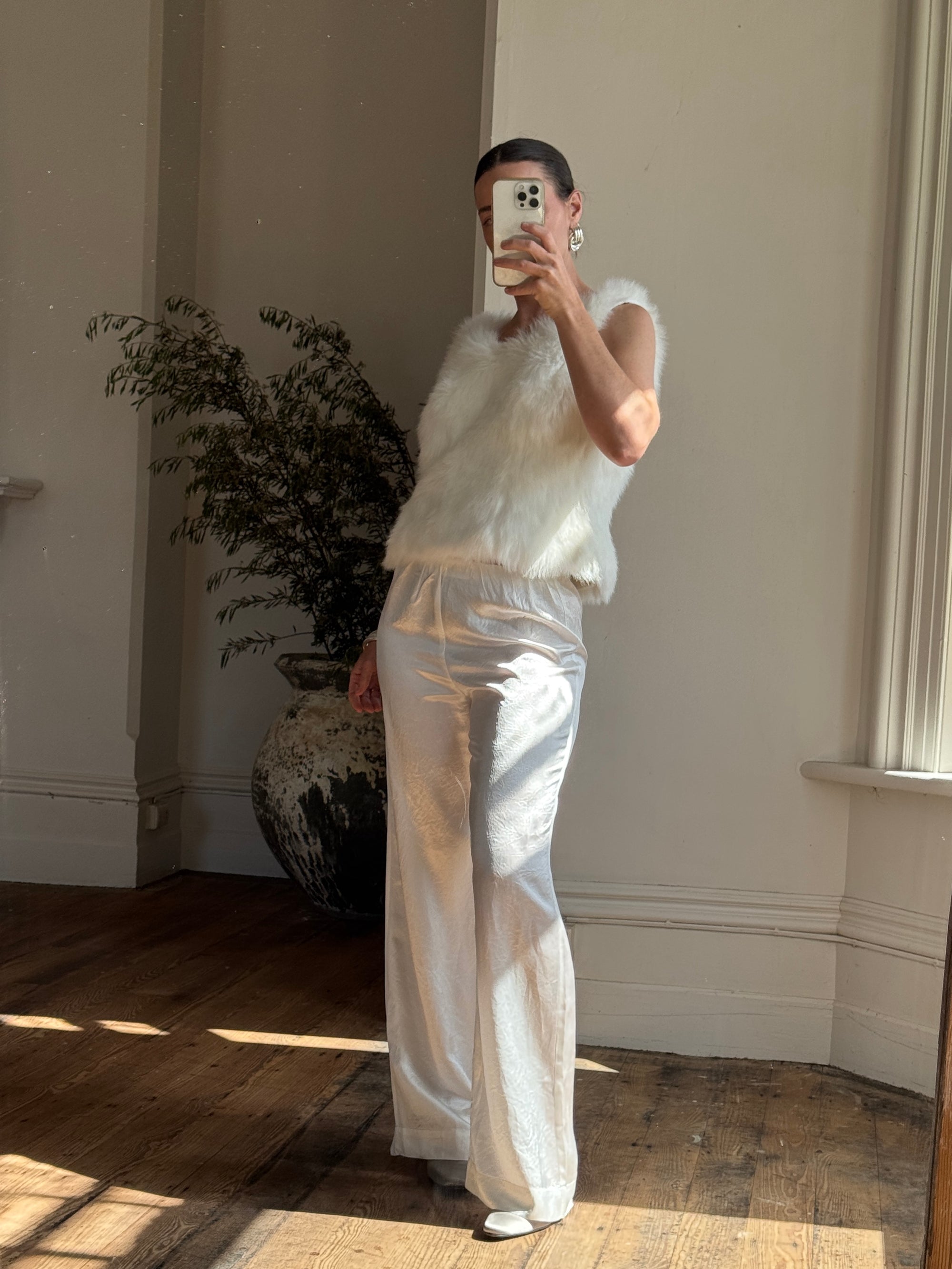 Vintage 80s Polar Faux Fur Tank Top