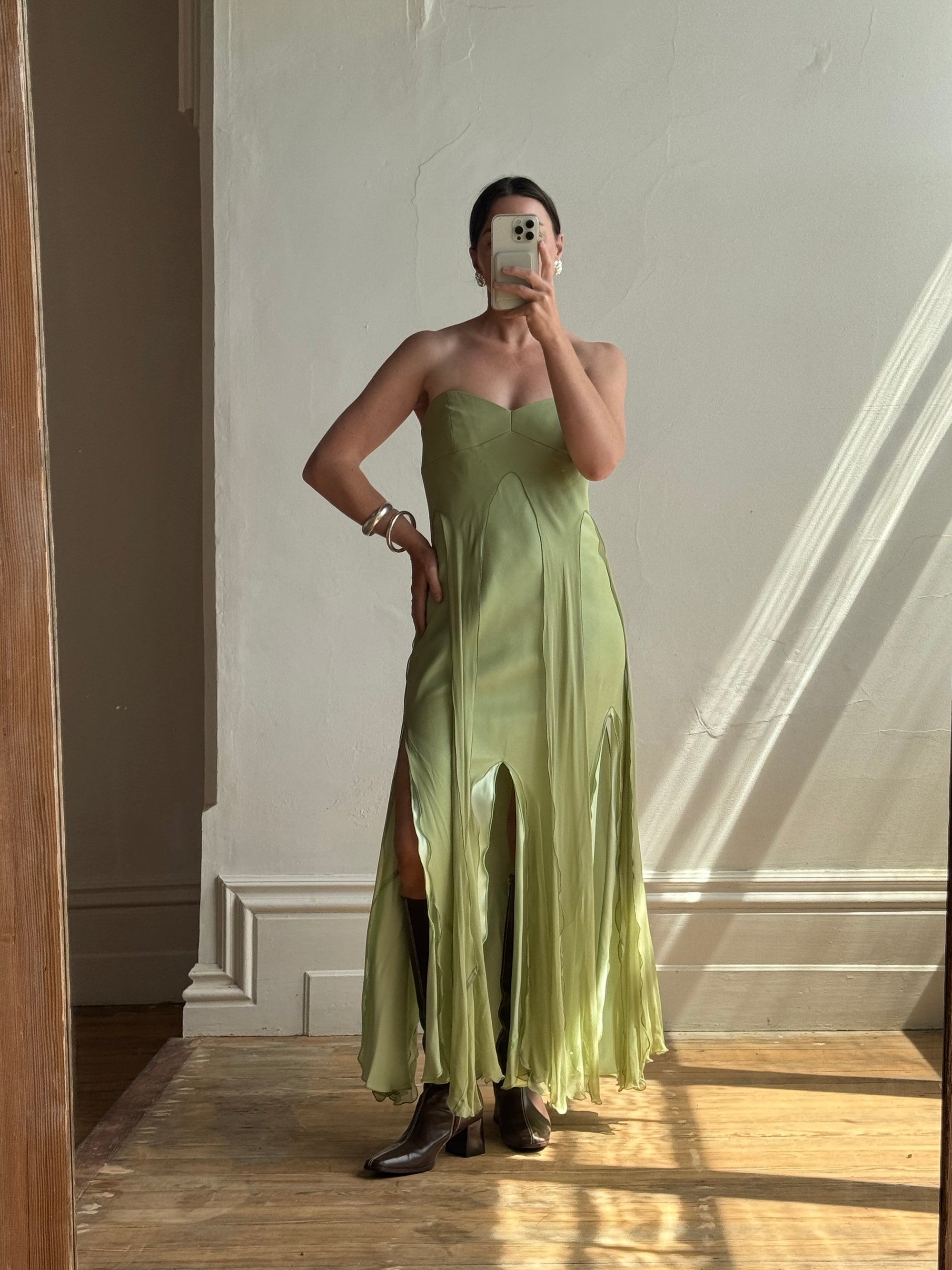 Vintage 90s Olive Strapless Fairy Dress Call Me The Breeze Vintage 90s Olive Strapless Fairy Dress Call Me The Breeze