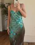 Vintage 90s Rare Ombre Embellished Mermaid Dress