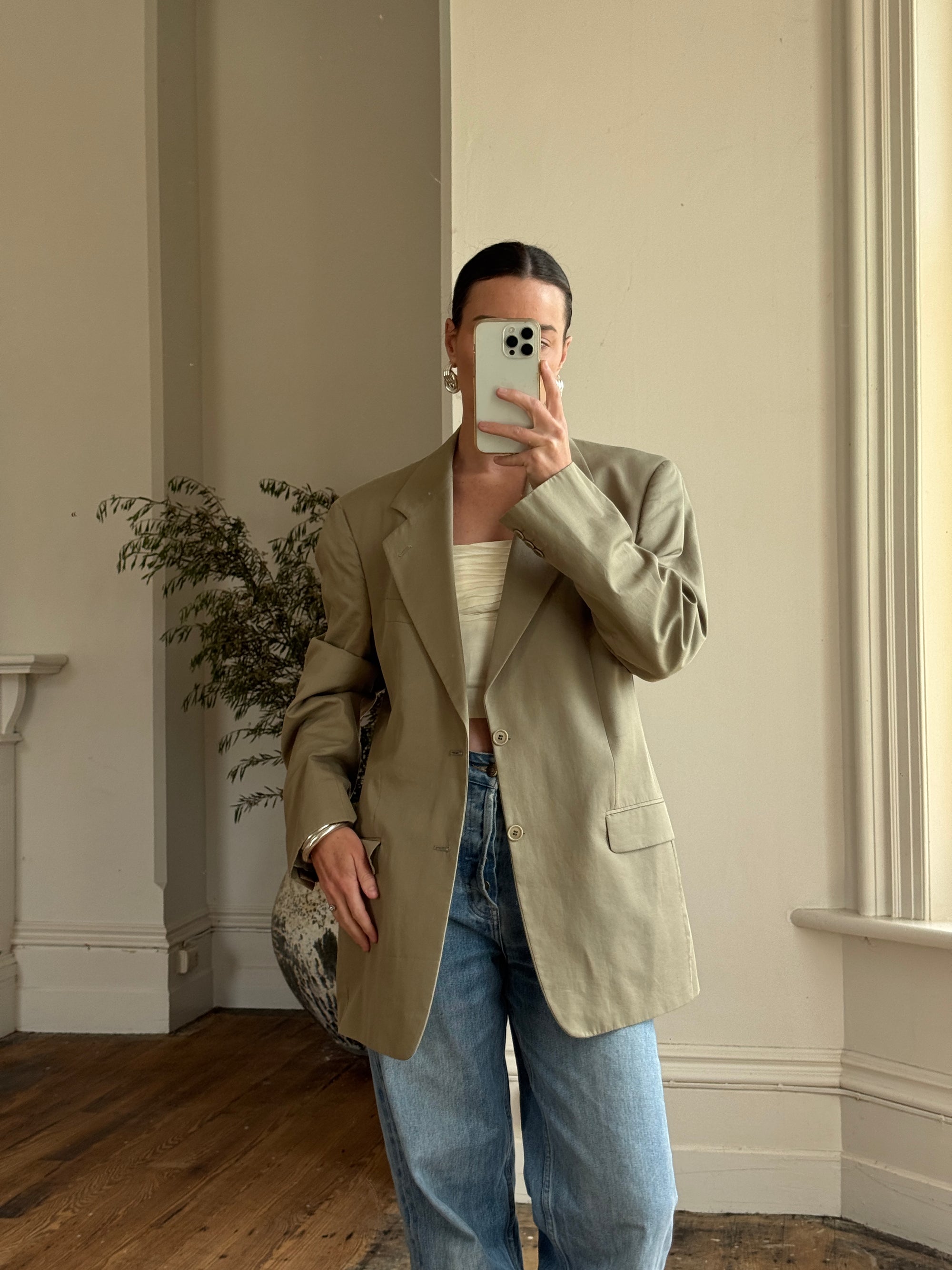 Vintage 90s Valentino Light Olive Blazer