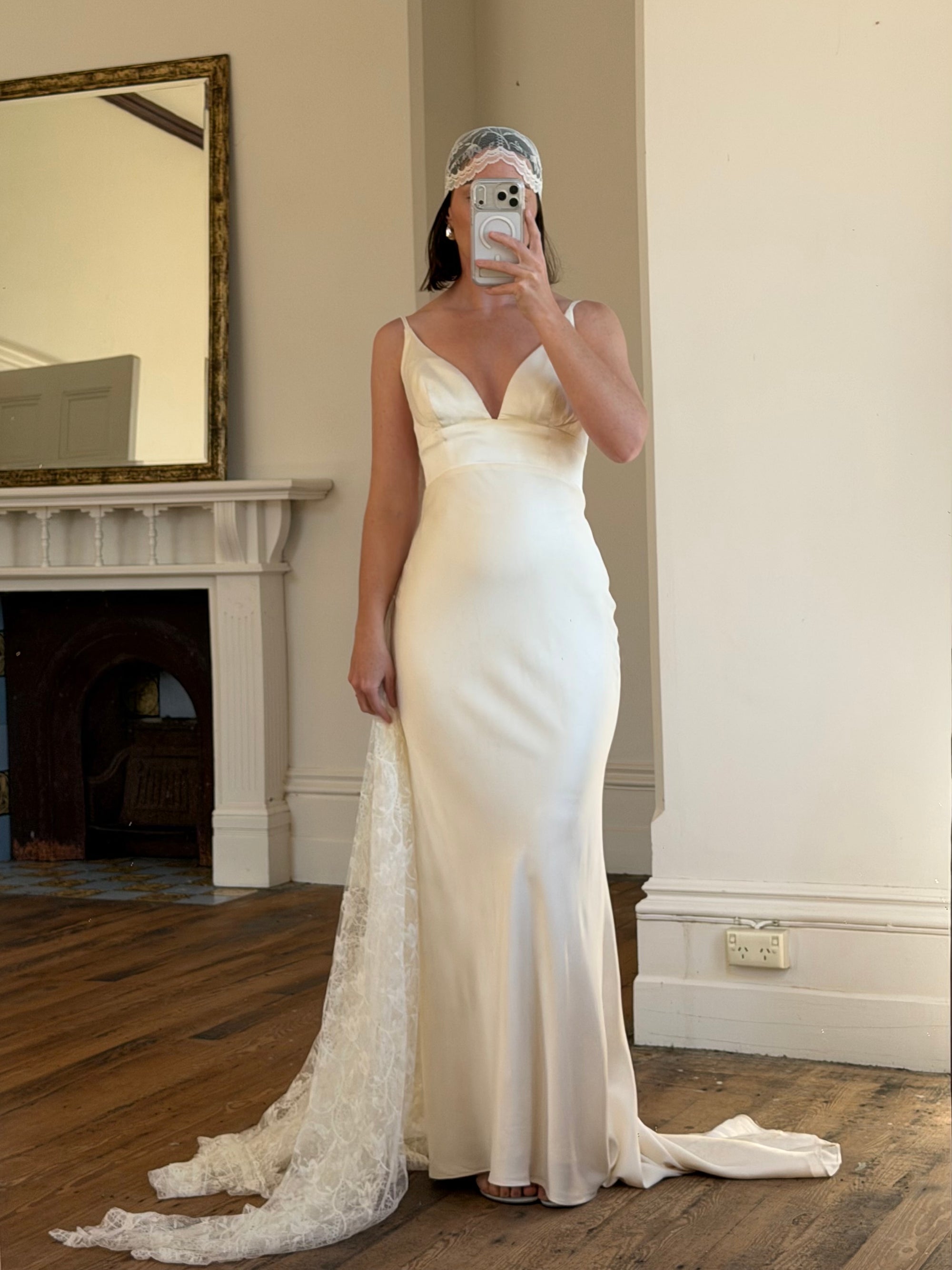 Vintage Y2K Pure Silk Bias Wedding Dress