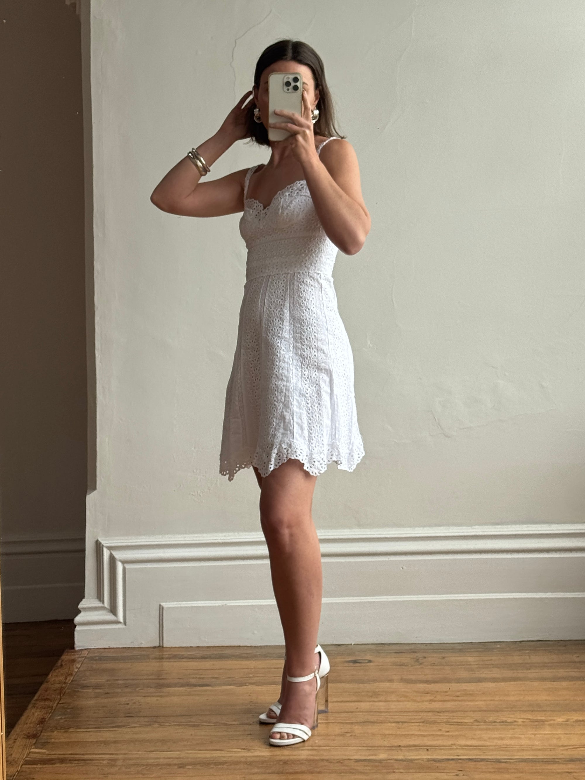 Vintage Y2K Collette Dinnigan Broderie Anglaise Mini Dress