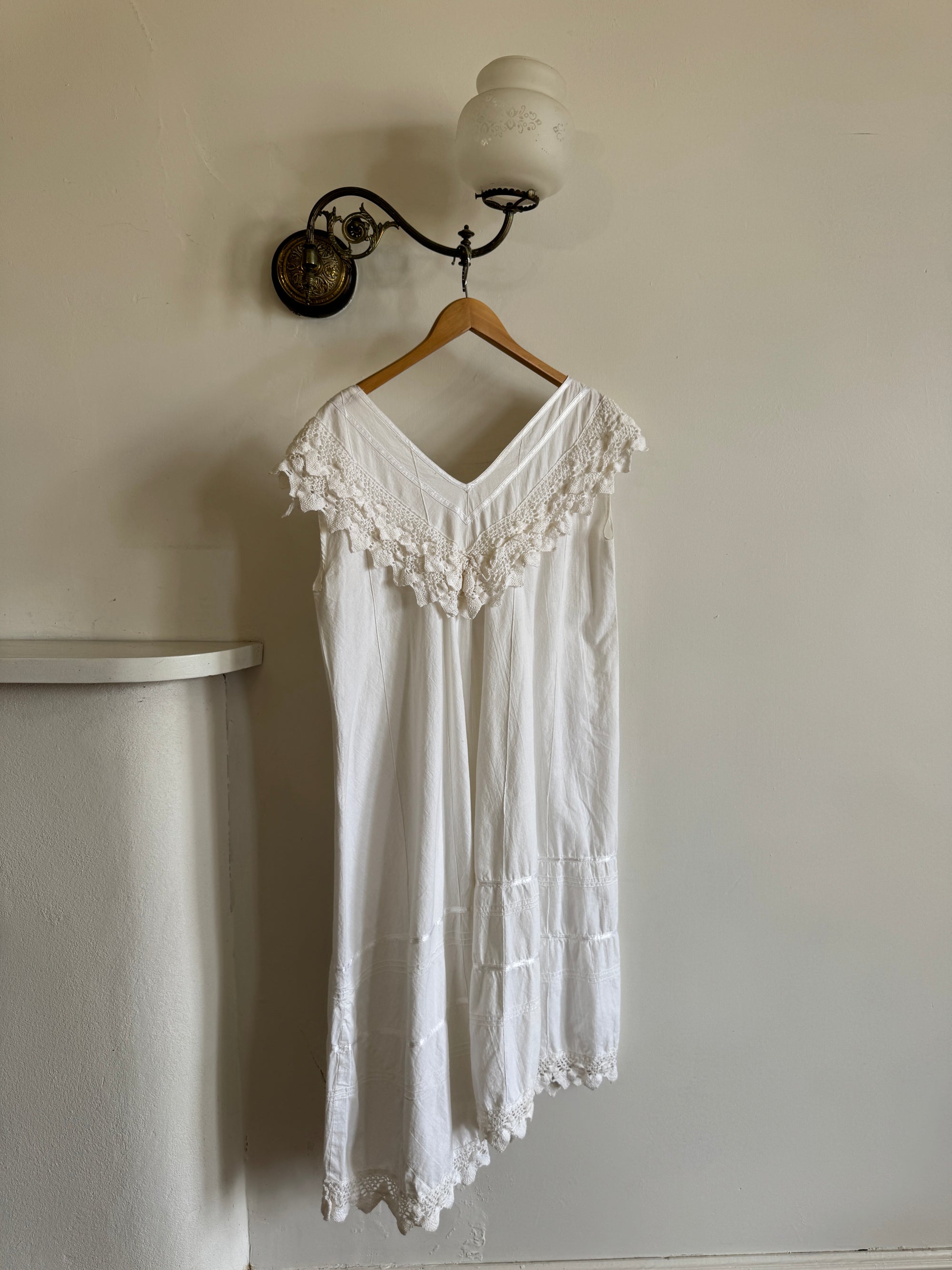 Vintage 70s Cotton Crochet Sundress