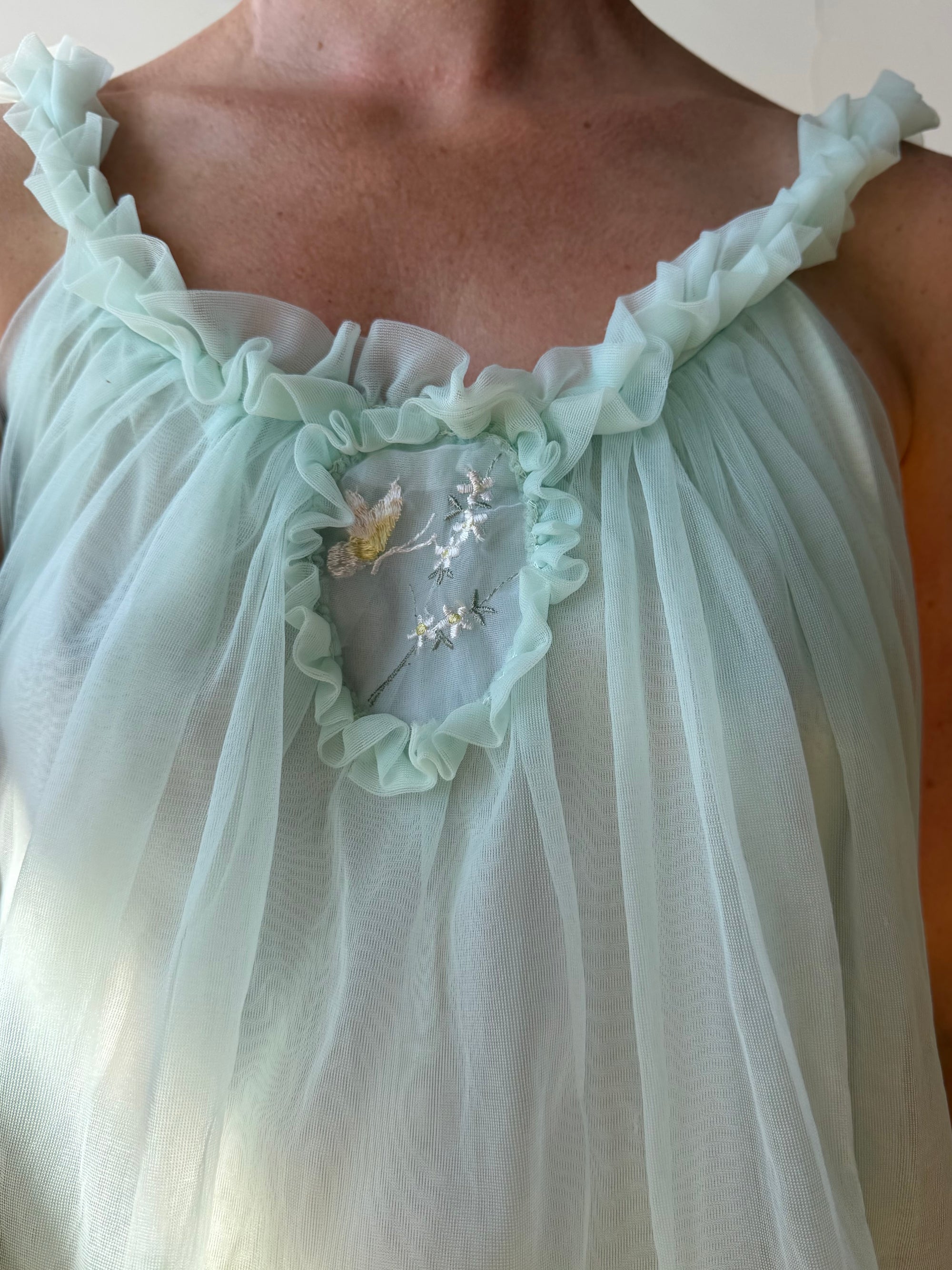 Vintage 60s Babydoll Shift Dress Mint