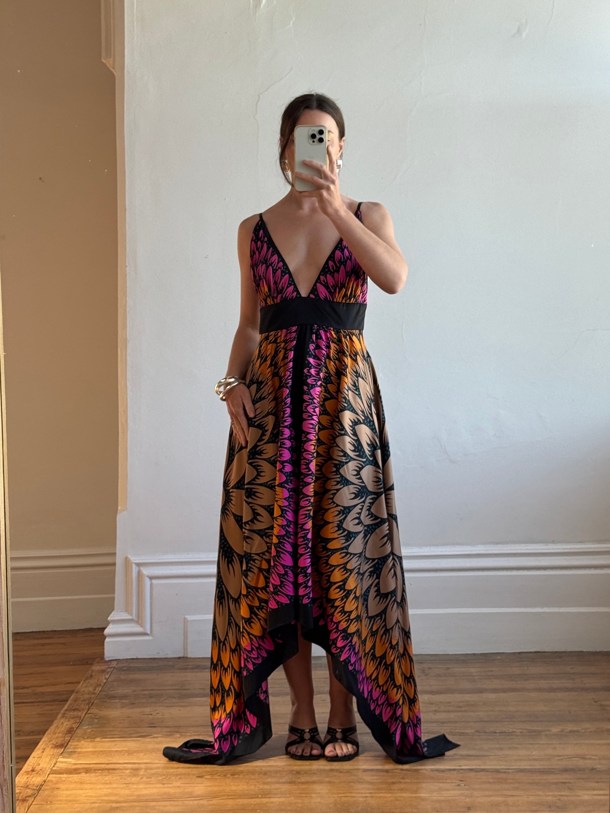 lisa ho silk dress Lisa Ho" - red silk gown