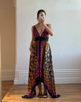 Vintage Y2K Lisa Ho Silk Scarf Dress Sunset