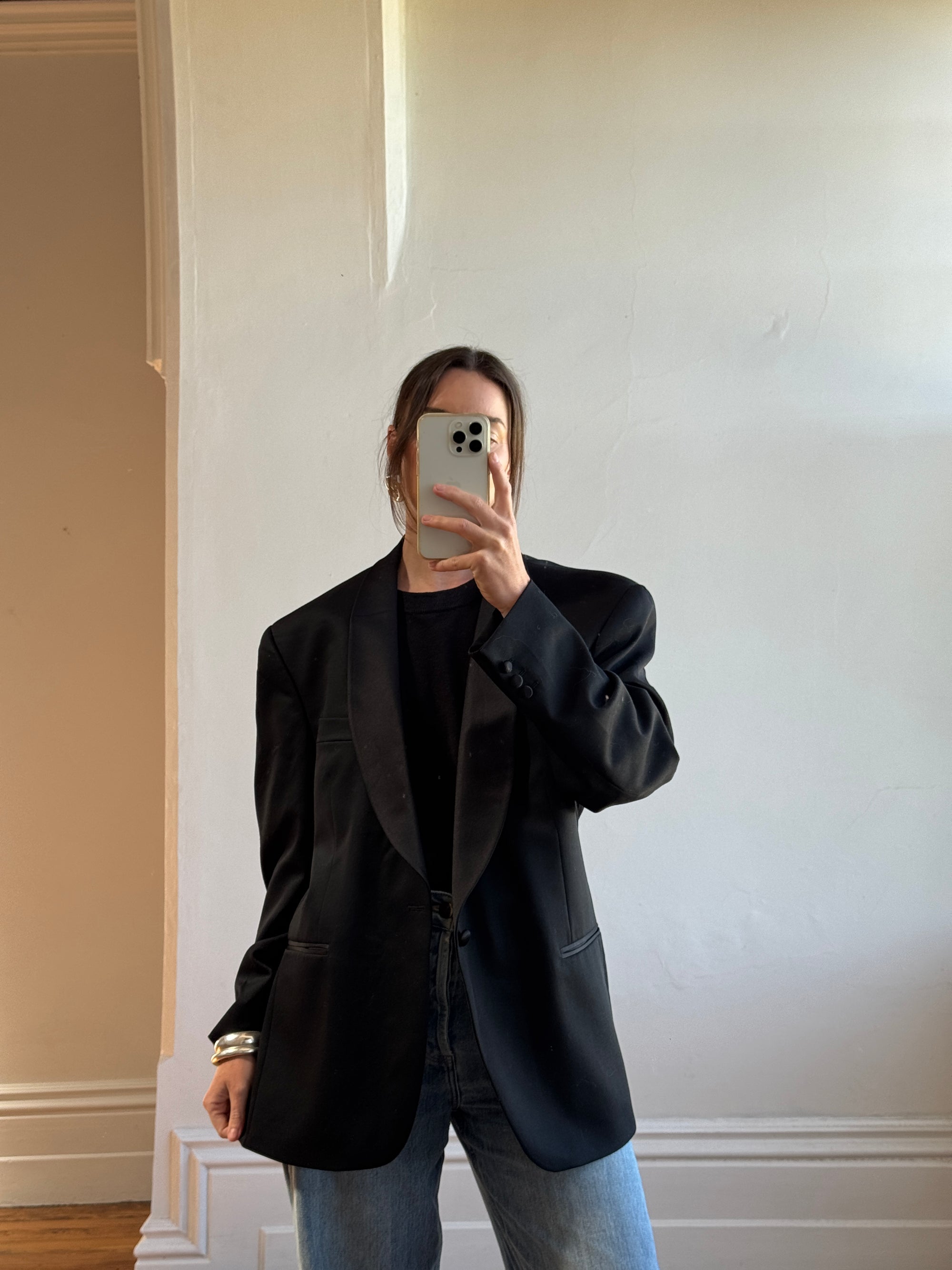 Vintage YSL Wool Tuxedo Jacket Noir