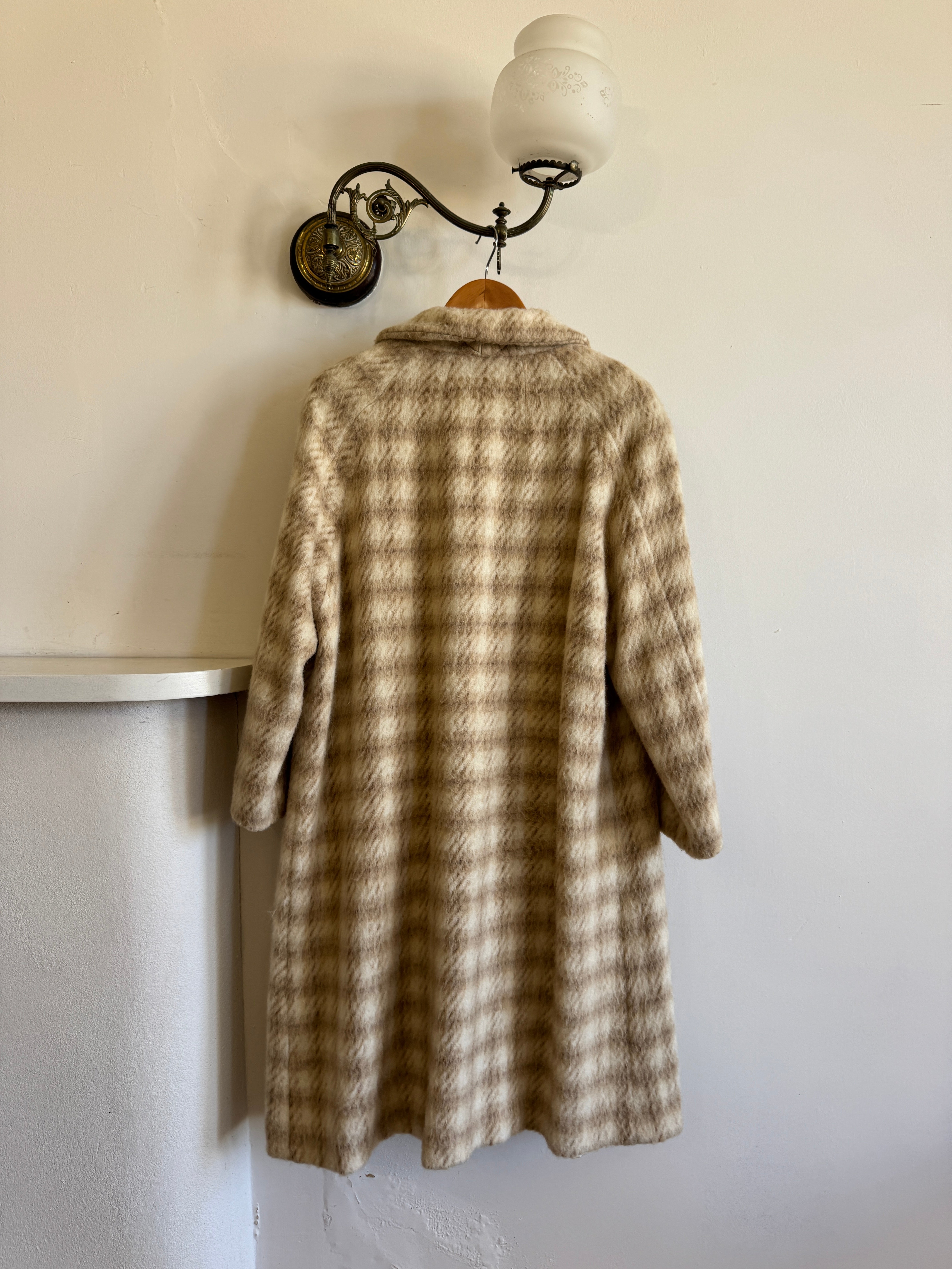Vintage 60s Wool and Mohair Creme Check Coat – Call Me The Breeze