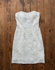 Vintage 90s Ribbon Crochet Embroidered Mini Dress