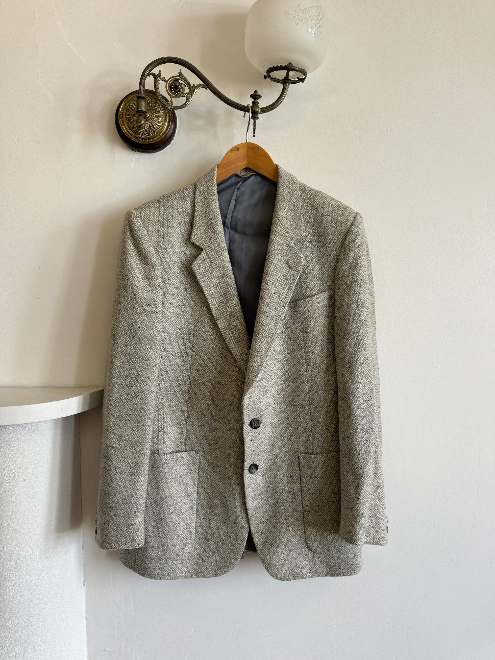 Vintage Pure Wool Light Grey Blazer