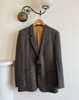 Vintage Christian Dior Tailored Wool Blazer Navy Brown