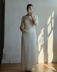 Vintage 80s Sequin Pure Silk Two Piece Bridal Set