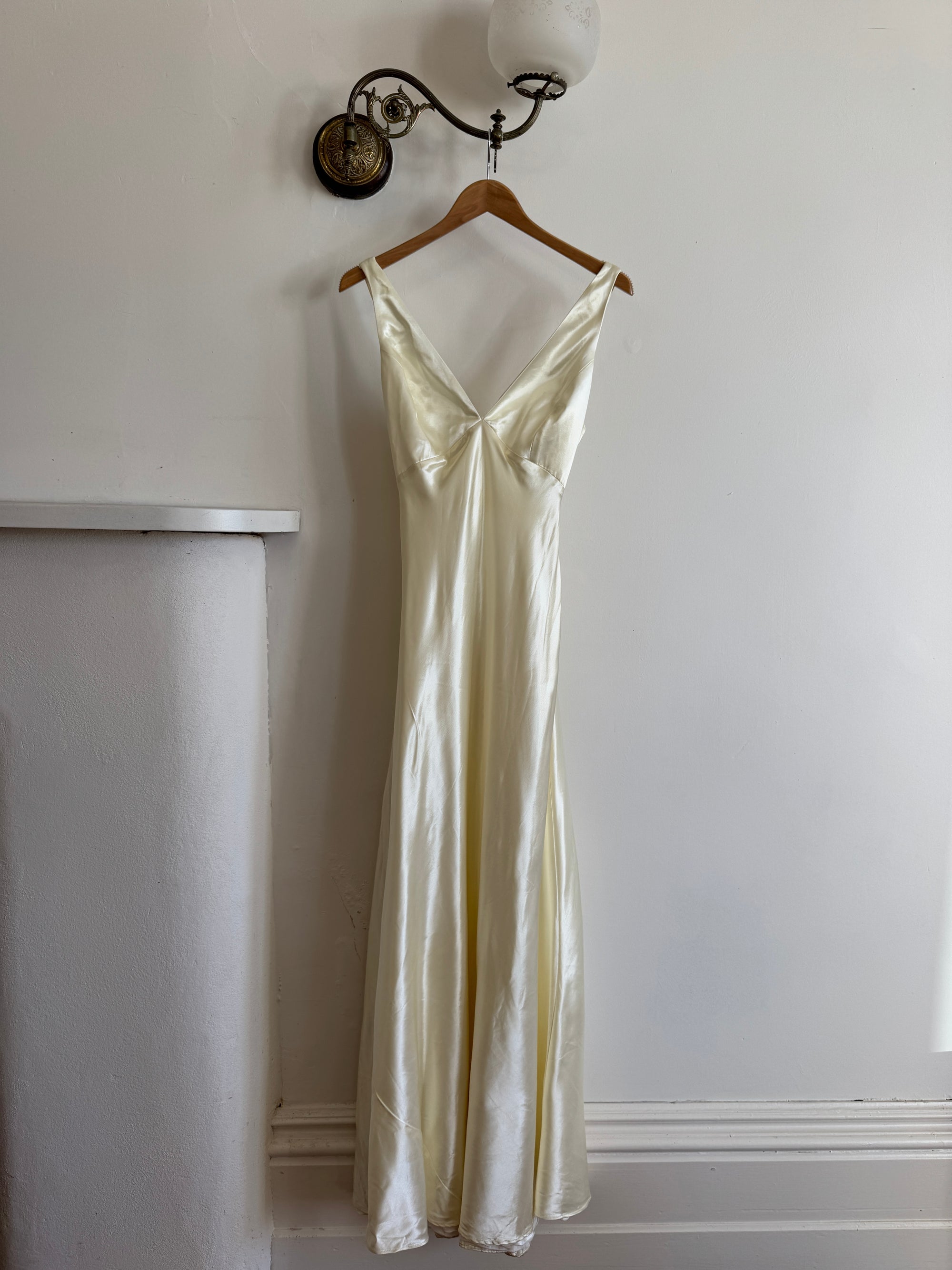 Vintage 90s Australian Made Satin Backless Wedding Dress