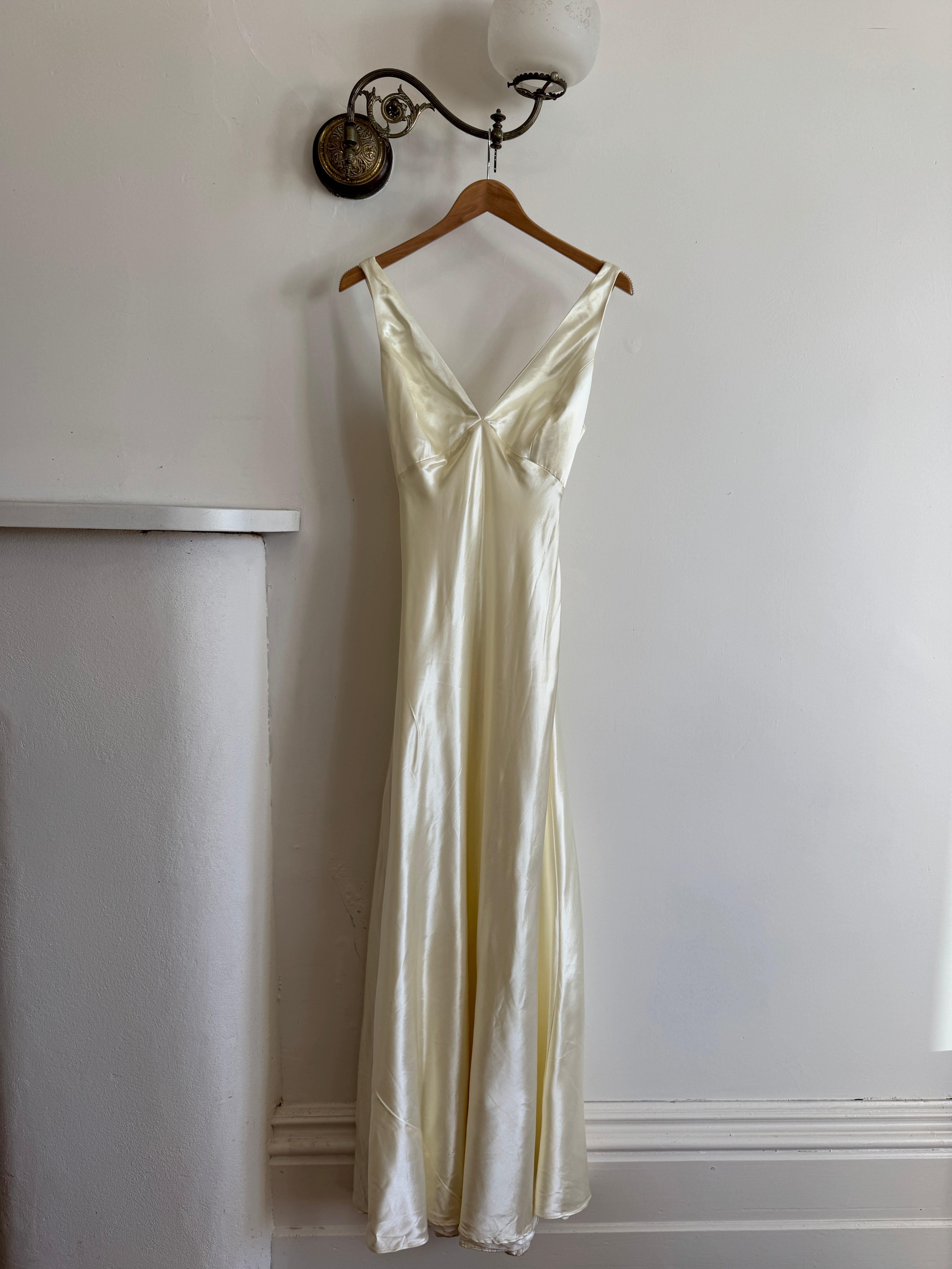 Vintage 90s Australian Made Satin Backless Wedding Dress