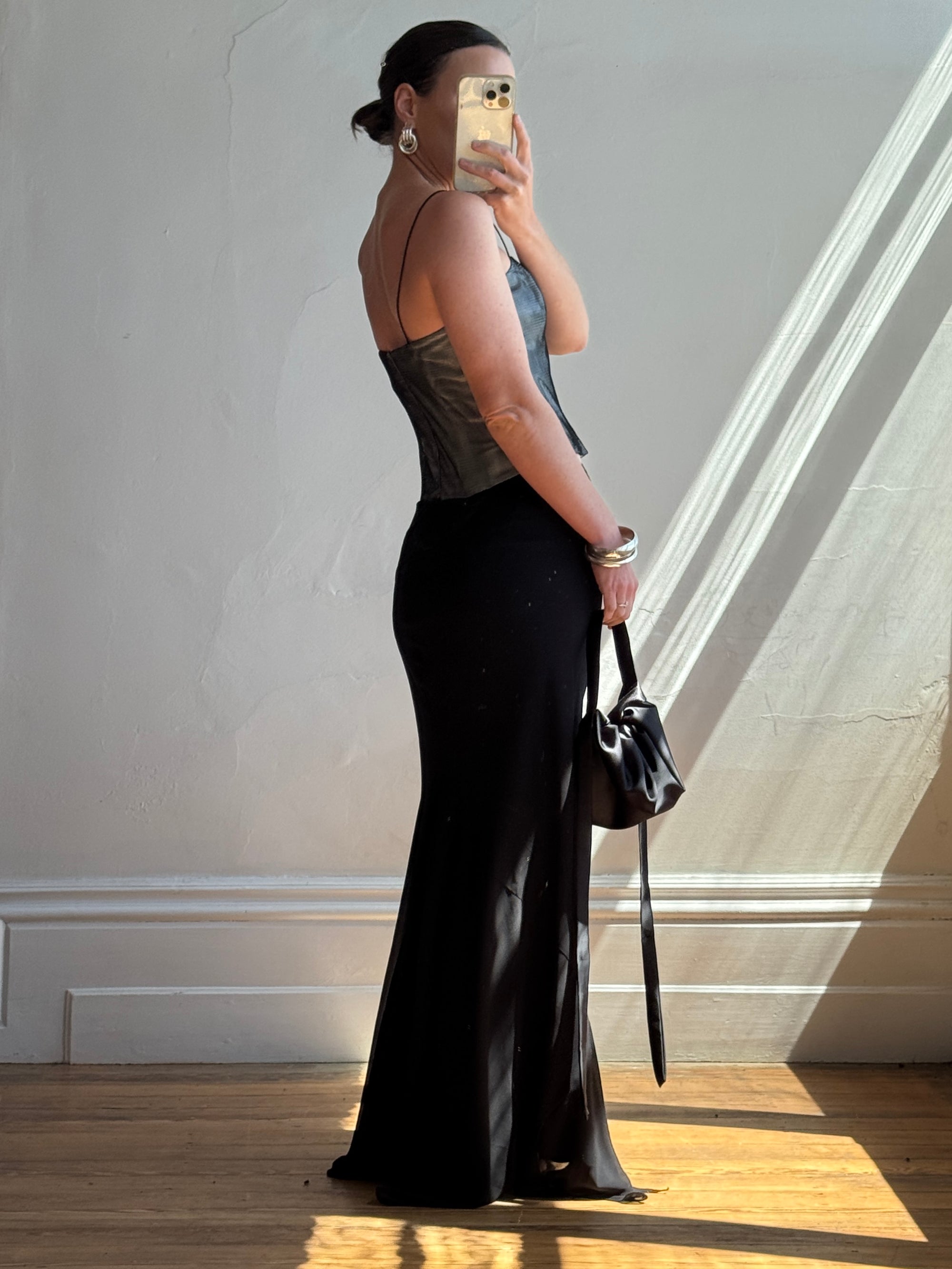 Vintage 90s Mesh Crop and Fairy Skirt Set Noir