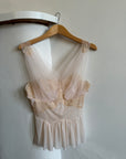 Vintage Pink Tulle and Lace Négligée Top