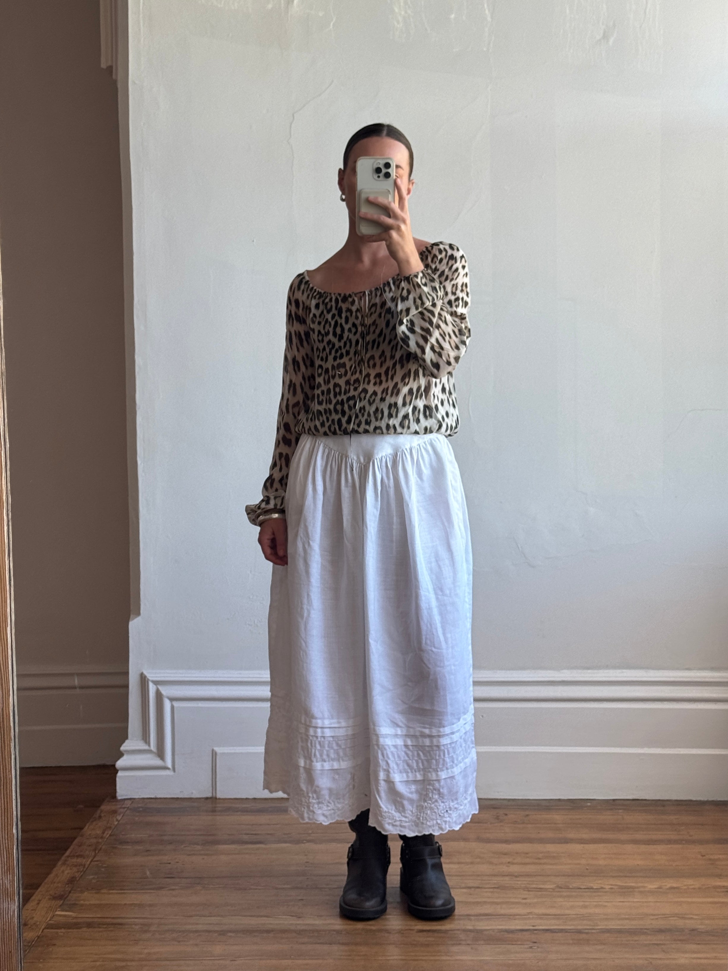 Vintage Y2K Blumarine Pure Silk Leopard Drawstring Blouse