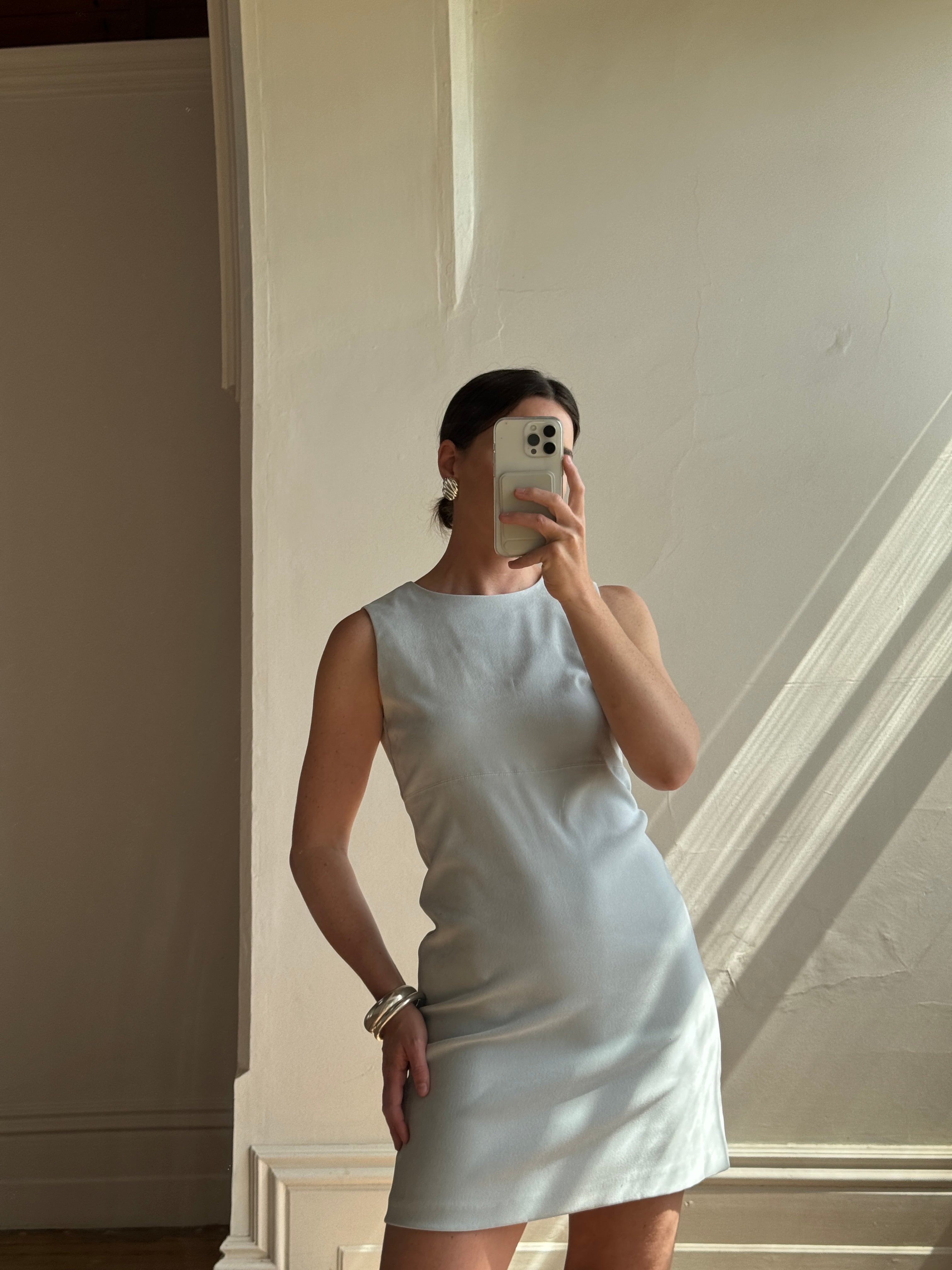 Vintage 90s Australian Made Mini Dress Ice Blue