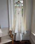Vintage Y2K Italian Sheer Embroidered Naked Bustier Wedding Gown