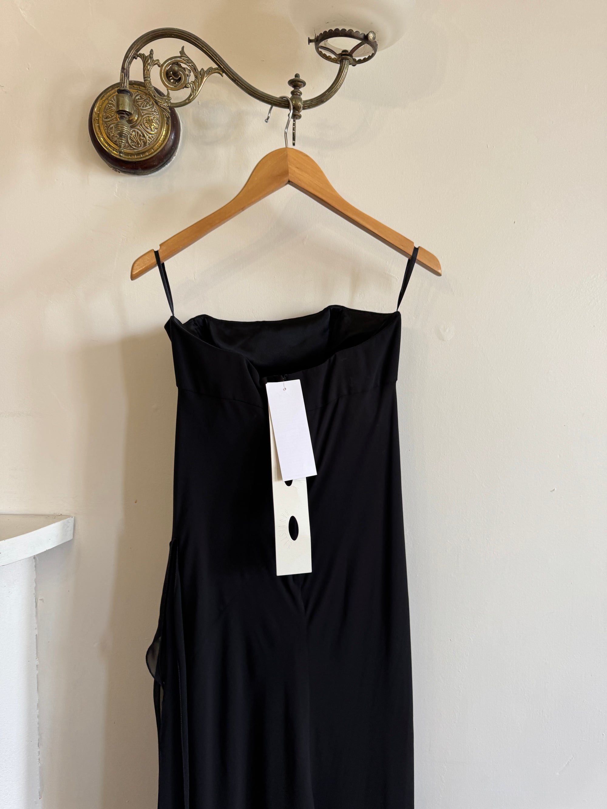 Vintage 90s Fairy Strapless Prom Dress Noir