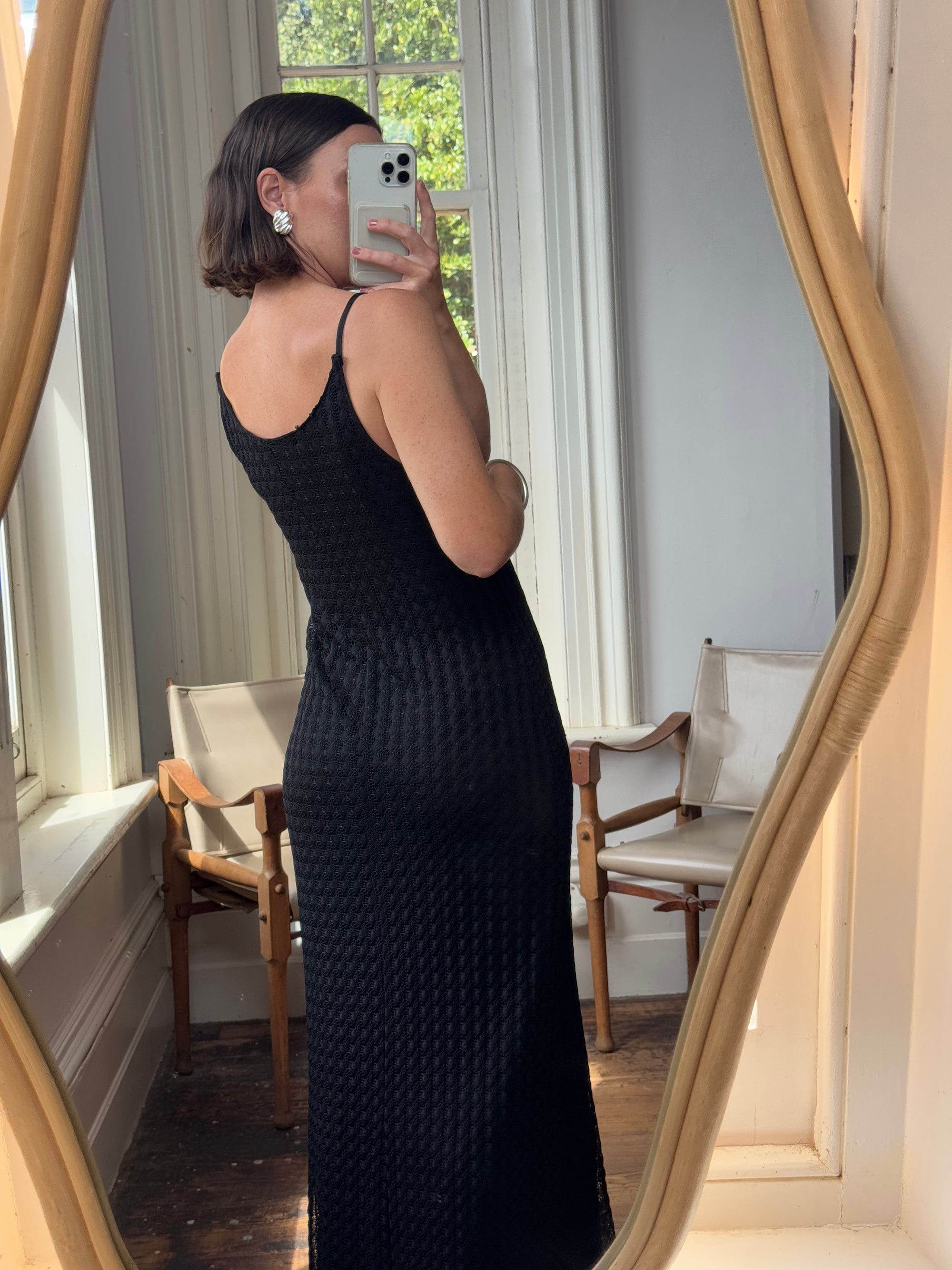 Vintage 90s Australian Made Knit Dress Noir