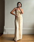 Vintage 90s Pure Silk Waterfall Strapless Bridal Gown