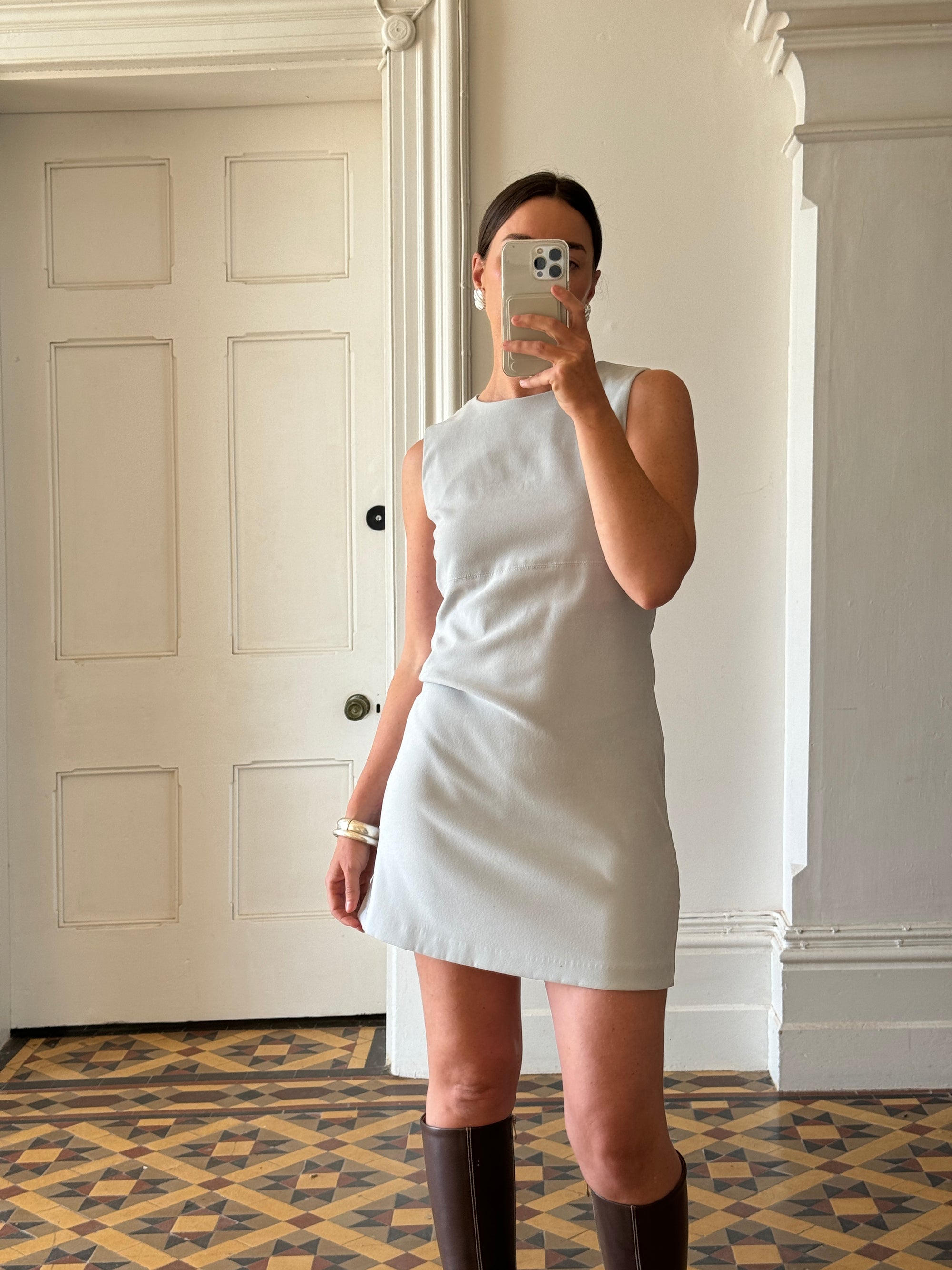 Vintage 90s Australian Made Mini Dress Ice Blue