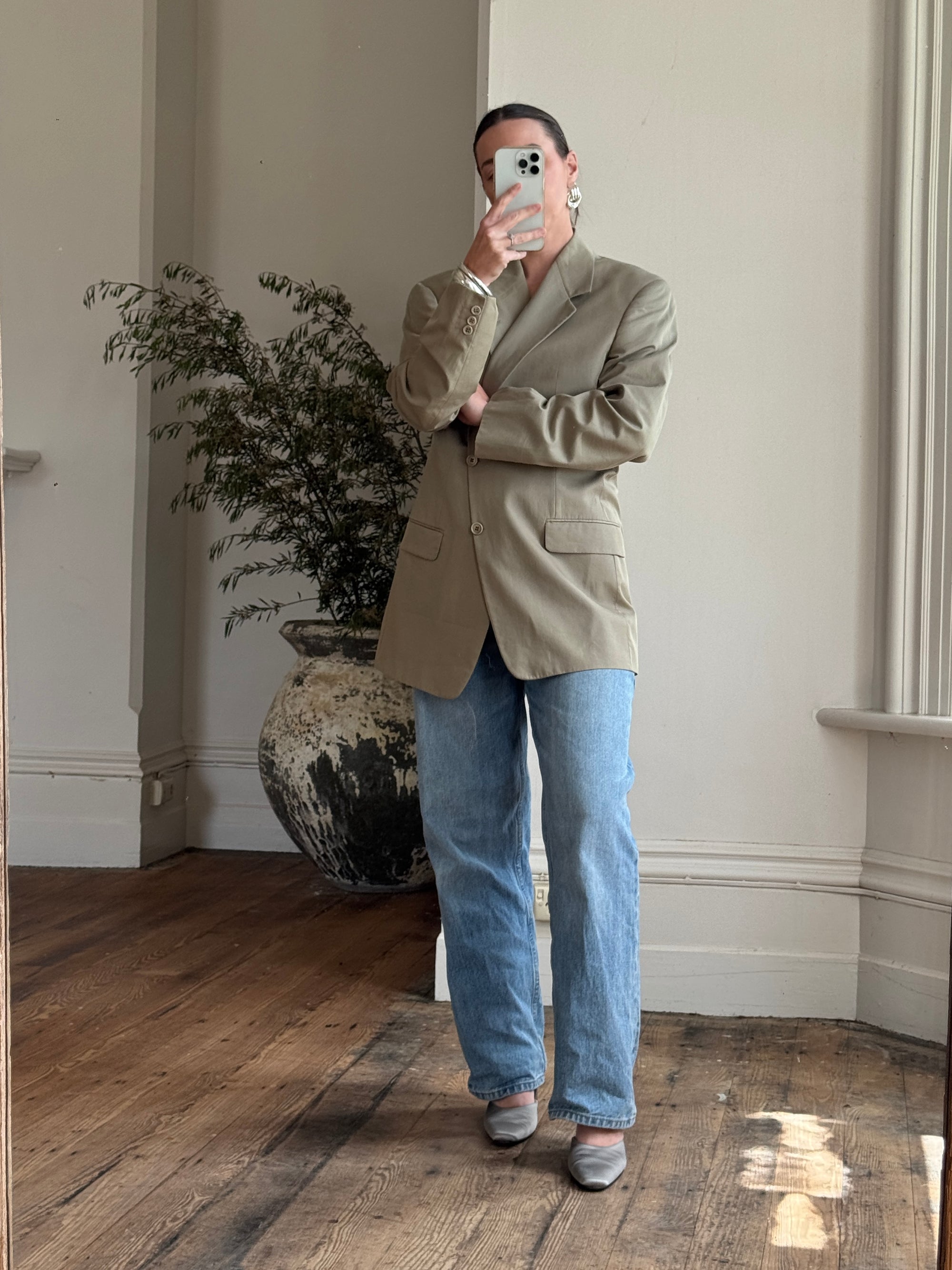 Vintage 90s Valentino Light Olive Blazer