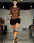 Archival Y2K Lace Ruffle Mini Dress Noir