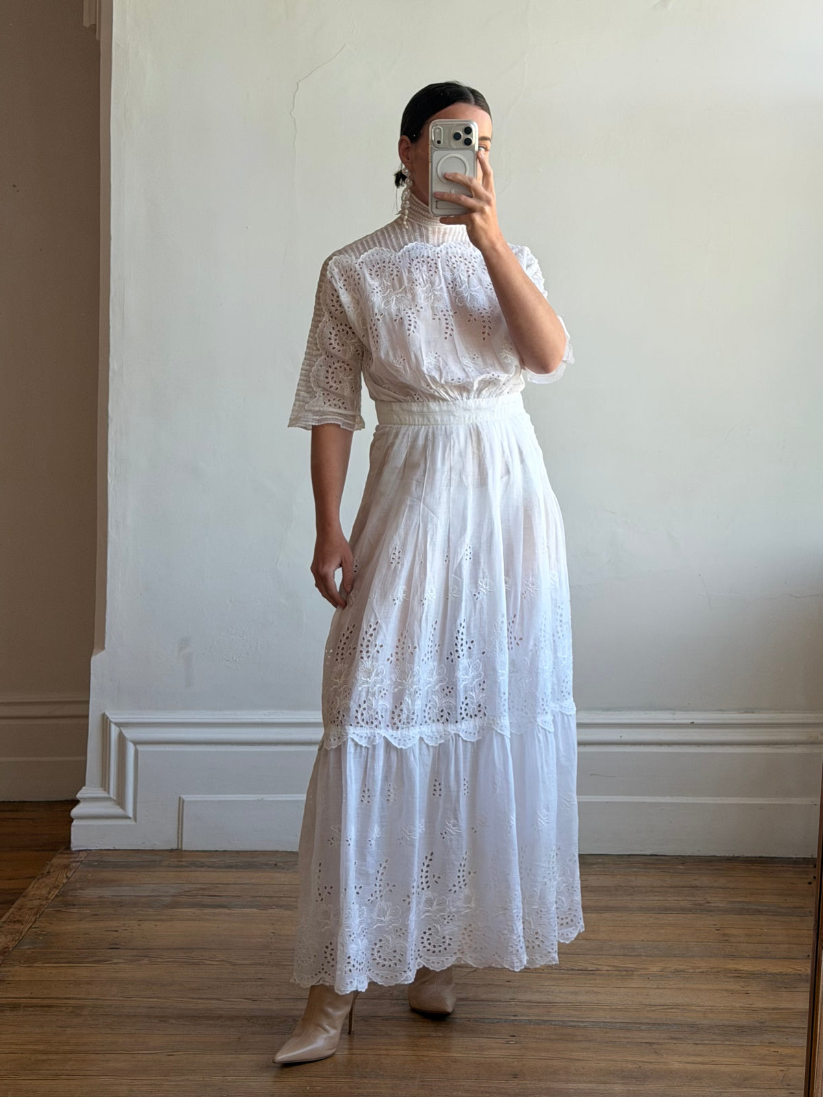 Vintage Edwardian Soiree Garden Broderie Anglaise Dress