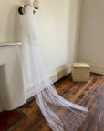 Vintage Cathedral Double Layer Veil with Headband and Flowers