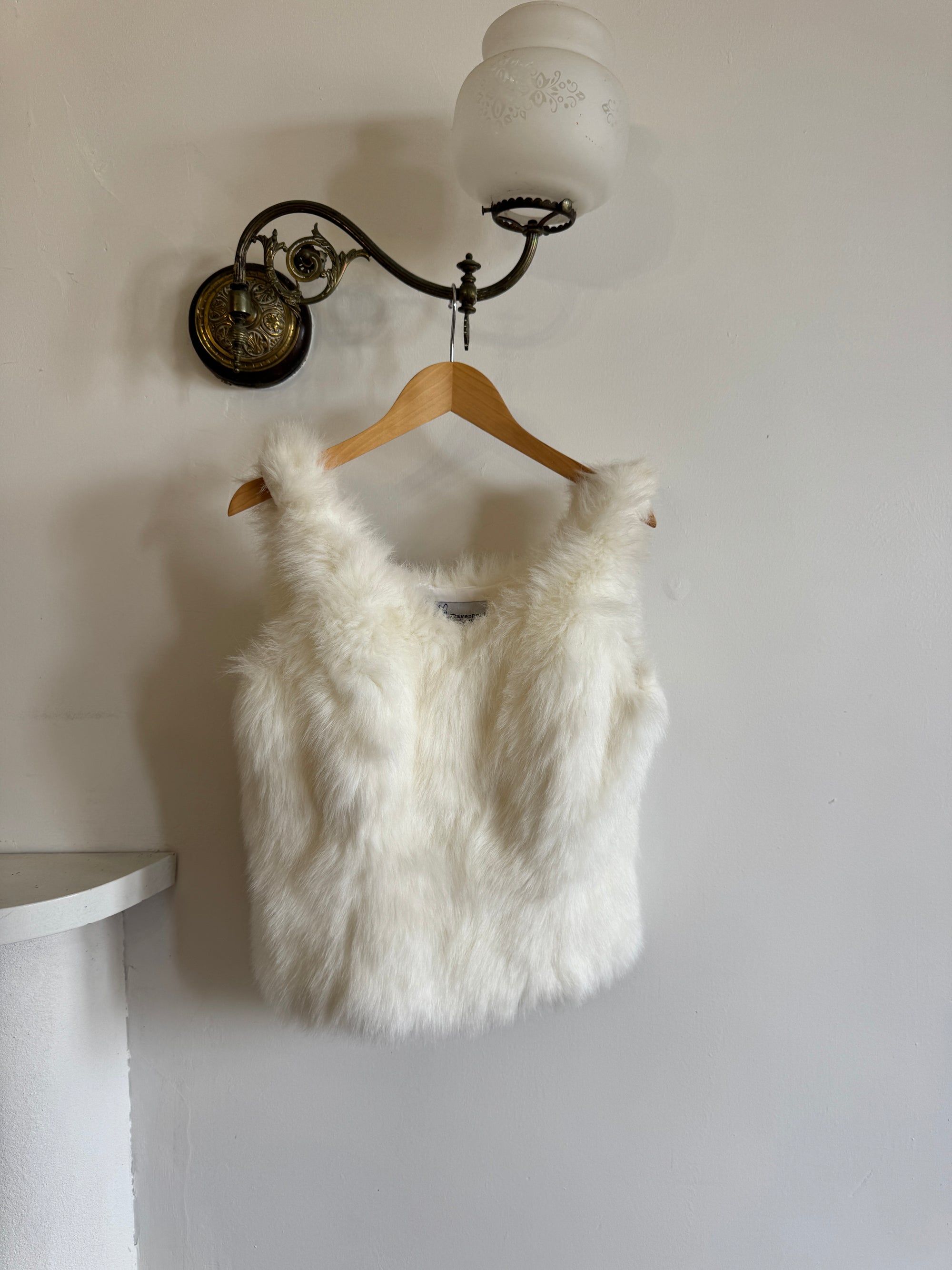 Vintage 80s Polar Faux Fur Tank Top