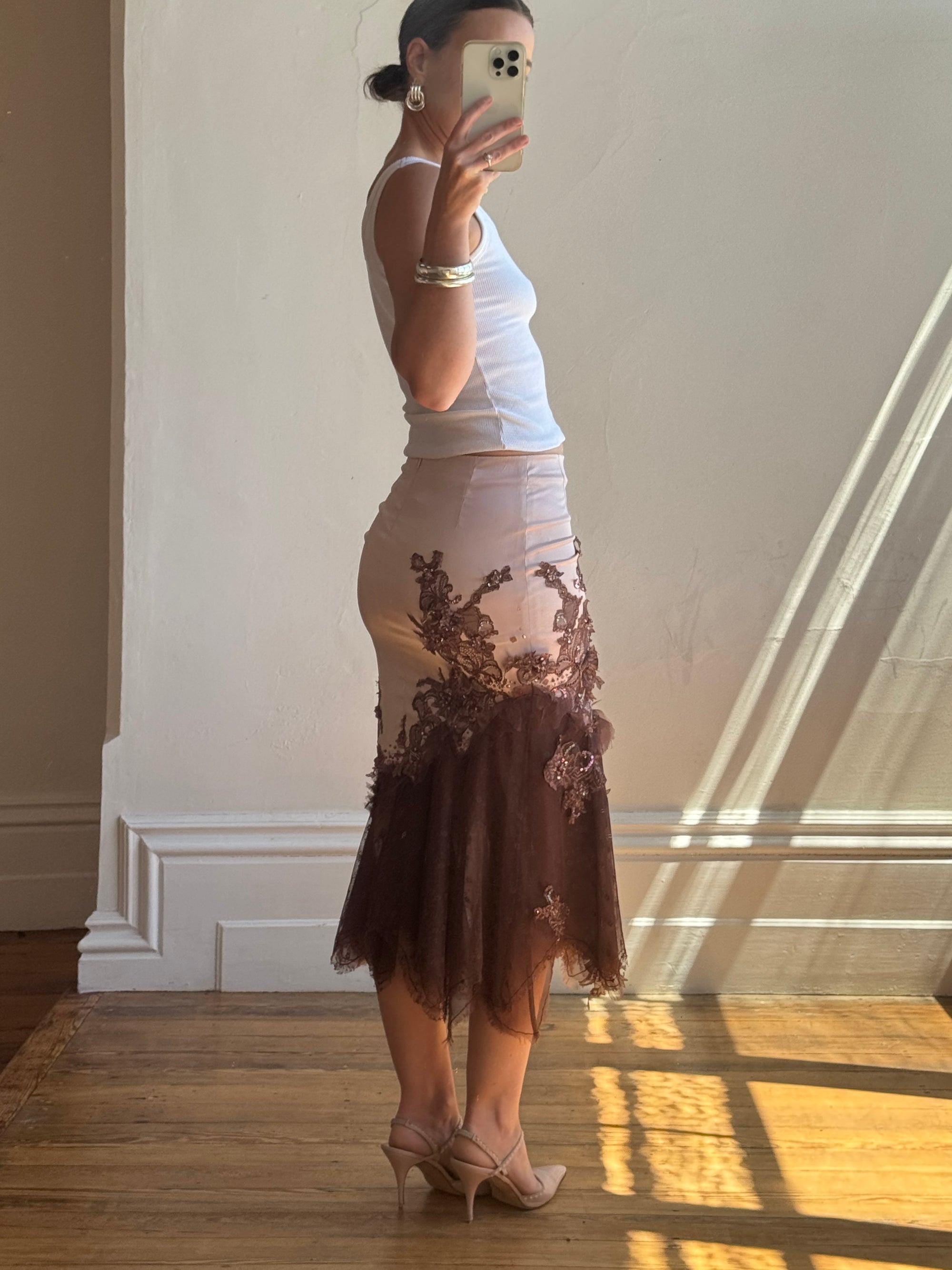 Vintage 90s Glitter Fairy Skirt Chocolate Pink