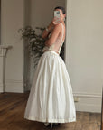 Vintage 90s Two Piece Tulle Beaded Top and Princess Silk Satin Skirt