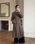 Vintage 70s Showerproof Double Breasted Trench Coat Olive
