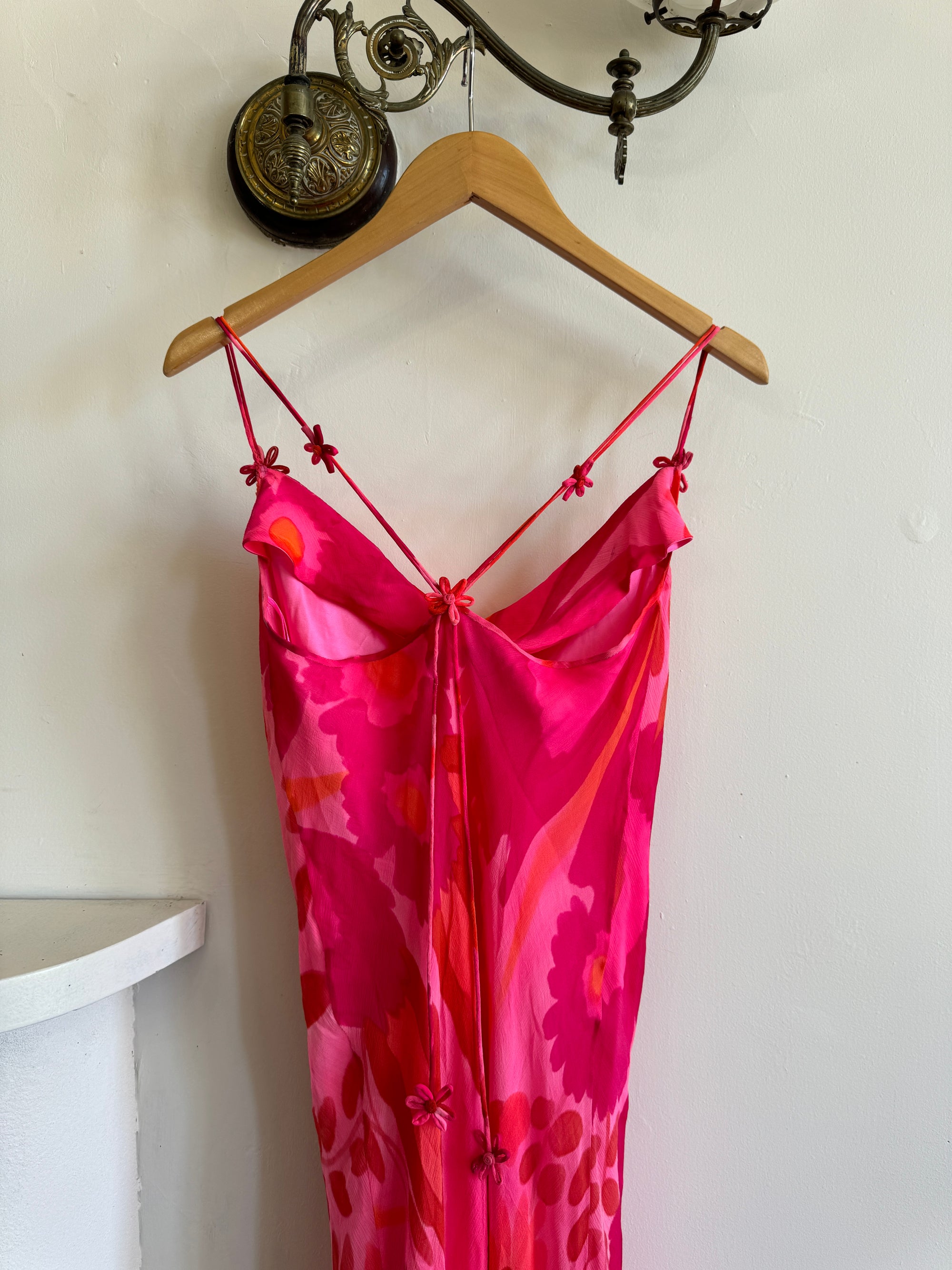 Vintage Y2K Jenny Packham London Pure Silk Slip Dress Sunset