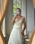 Vintage Y2K Vera Wang Silk Pleated Wedding Gown