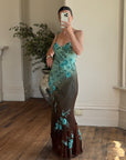 Vintage 90s Rare Ombre Embellished Mermaid Dress