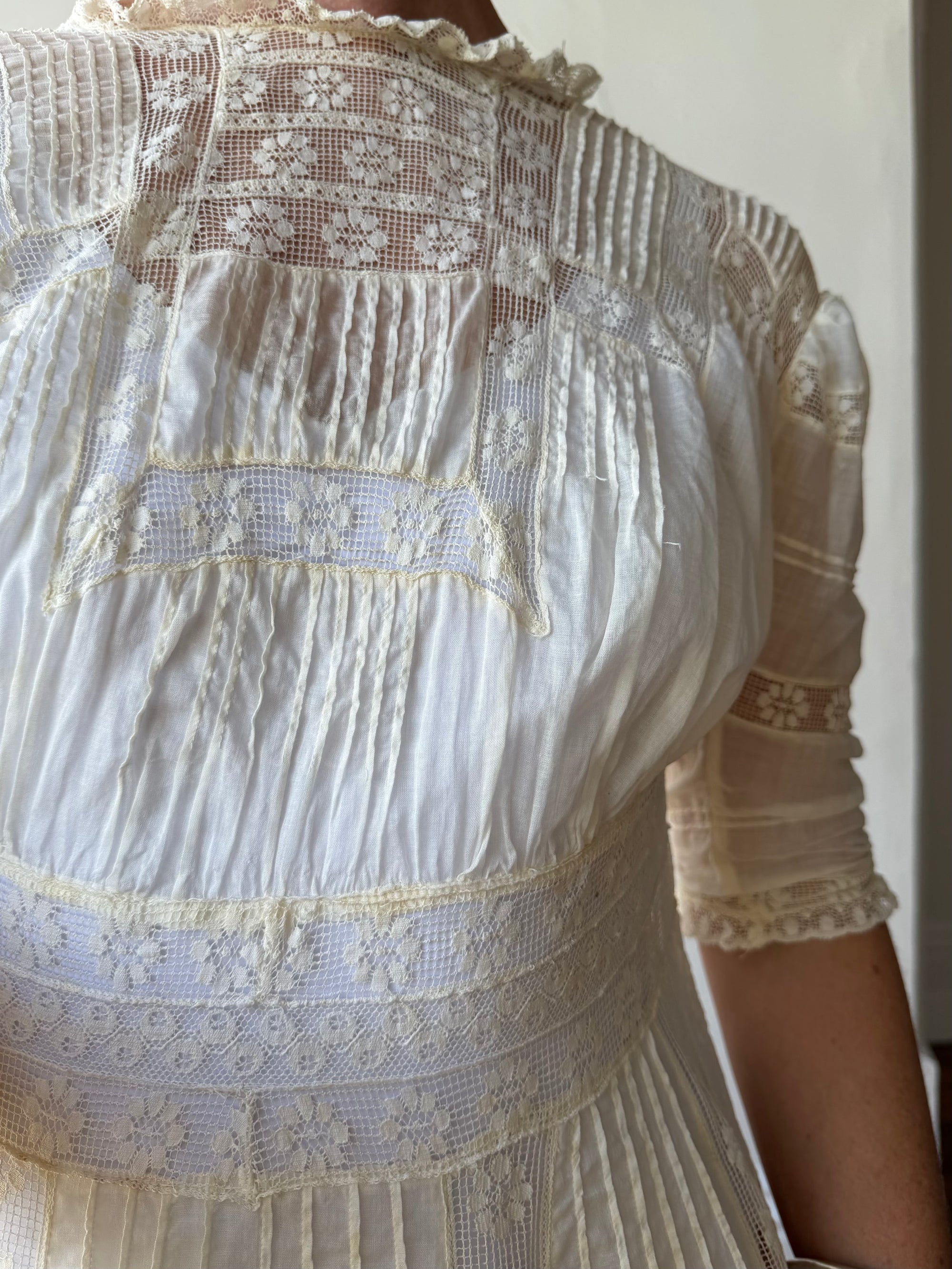 Edwardian Cotton Tea Wedding Dress